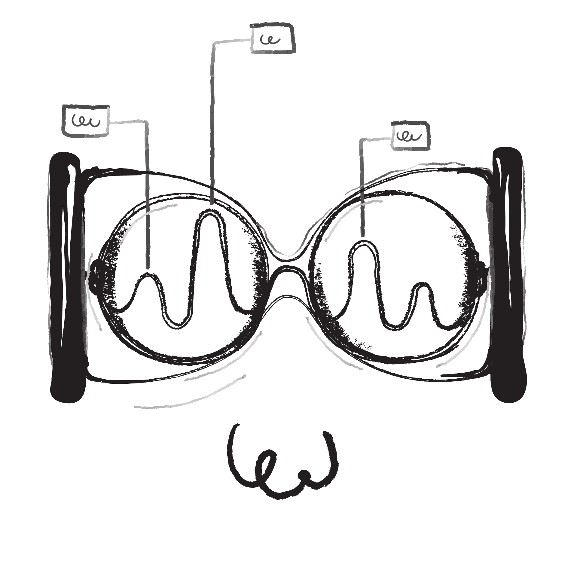 Abstract illustration of glasses 
