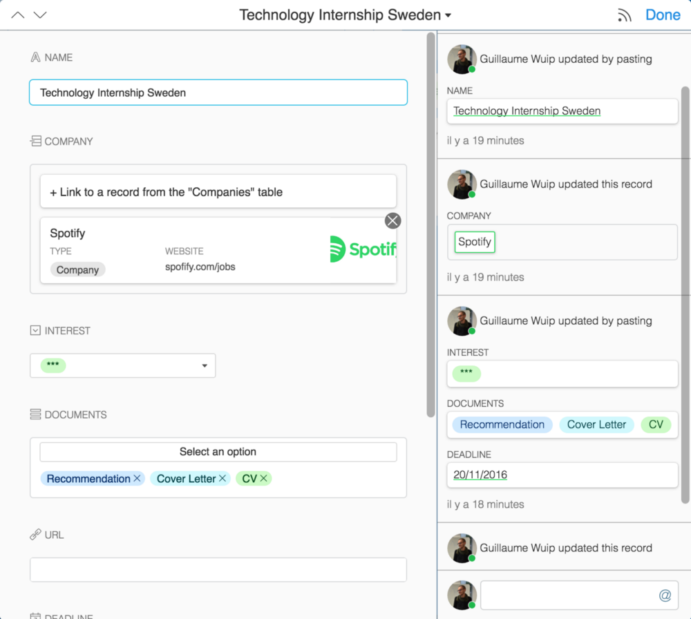 Card view in Airtable